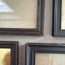 Vintage Art Deco Carved Stamped Wood Picture Frames Glass Lot Of 4 Collage picture