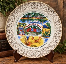 Vtg Fort Payne Alabama Manitou Cave Souvenir Plate Sequoyah Cherokee Alphabet picture