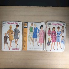 Lot (3) 1960s Patterns Sz 18 Dresses Simplicity 6717 6785 McCall's 8556 Cut picture