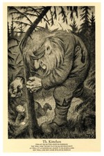 🎨 Th. Kittelsen Art Print - 'The Troll and Boy' - 24x36” - Premium Art Print picture