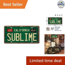 Vintage Metal Tin Sign 6in x 12in Long Beach California Sublime Decor picture
