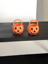 Vintage Rosbro Style Halloween  Mini Pumpkin Bucket Hard Plastic picture