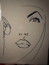 RARE SIGNED SKETCH BRIAN AZZARELLO OG SIGNED COMIC ART ELEKTRA Sharpie On BKBRD picture