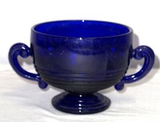 3 Cambridge TALLY HO COBALT BLUE FOOTED SUGAR picture