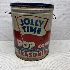 RARE 1940's 1950's JOLLY TIME Popcorn Seasoning TIN 50 lb picture