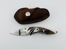 WBC Alpha Dorado Buck Knife Antler Handle Leather Sheathe USA Limited Edition picture
