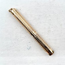 VTG Wahl Gold Filled Fountain Pen Chevron Ring Top Pocket Size (No Nib) AS IS picture