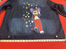 DISNEY Men's Denim Jacket Mickey Magician w/Wand & 3 PINS Sz XXL RARE picture