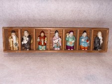 Vintage 1950s Japanese Seven Lucky Gods Porcelain 2 1/2