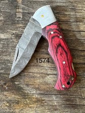 Bench Damascus made Folding Knife, Pocket Knife Handmade Damascus Folding Knife picture