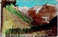 Vintage Postcard Rockies Loop Snowy Peaks Railroad Mountain Scene RPPC picture