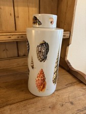 Fabienne Jouvin Paris Hand Painted Porcelain Ginger Jar Seashell Motif Large picture