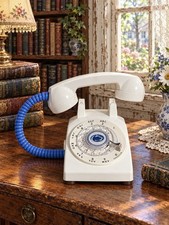 Vintage Penn State Rotary Telephone Desk Lamp Dimmer Dial New Old Stock White picture