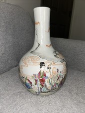Antique Chinese Figural Famille Rose Porcelain Vase, 14