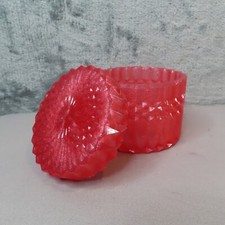 RED SHIMMER Faceted Covered Trinket Box Jewelry Jar Handmade Resin Stash New picture