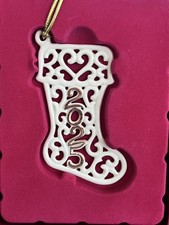 LENOX 2025 Flat Dated Pierced Ornament Stocking NEW picture
