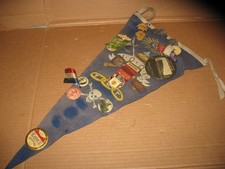 Vintage Early 1900's Grand Lodge Felt Pennant With Pins & Metals picture