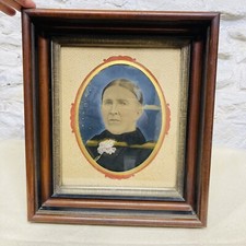 Antique Colorized Portrait of a Woman Mother Widow Deep Wood Box Frame Nice picture