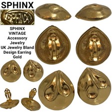 Sphinx Vintage British Gold Earrings Vintage Condition Jewelry Accessories picture