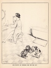 Naughty Brussels Griffon Print 1940s Humorous Zito French Bulldog Print 7040L picture