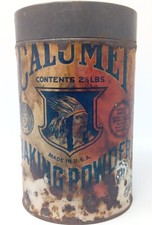 Antique 1912 Paris Calumet Baking Powder Tin Paper Label Advertising Indian Can picture