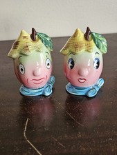 Vtg 1950s PY Miyao Japan Anthropomorphic Apple Salt & Pepper Shakers Coronet MCM picture