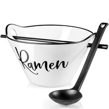 DAYYET Ceramic Ramen Bowl with Chopsticks and Spoon, 26 oz Farmhouse Deep Jap... picture