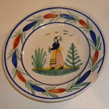 Old French Quimper Henriot HB plate from Brittany, signed HB Quimper  picture