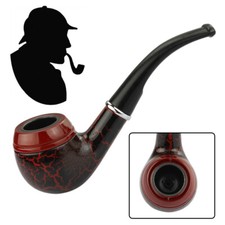 Dark Red Durable Wooden Wood Smoking Pipe Tobacco Cigarettes Cigar Pipes NEW picture
