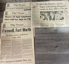 1975 Fort Worth Press Newspaper Lot (4) FINAL ISSUES Star-Telegram Obituary picture