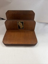 Vintage Praying Hands Napkin Mail Letter Holder Wooden Handmade picture