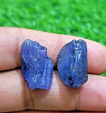 Amazing A+ Earth Mined Blue Tanzanite Raw 2 Pcs Lot Size 22-24 MM Loose Gemstone picture