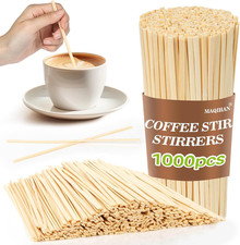 MAQIHAN 1000Pcs Sip Stirrers - Bamboo Coffee Stir Sticks Disposable Hot Drink Be picture