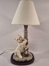 Vintage 2001 Widdop Bingham Westie Dog Figurine Table Lamp With Shade picture