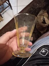 Anchor Hocking Vintage Topaz Yellow Footed Tumbler 5  1/2 inches Princess 10 oz picture