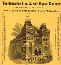 1887 Guarantee Trust & Safe Deposit Company PHILADELPHIA 2 Side PA Gazetteer picture