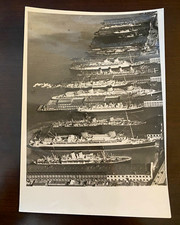 1939 Press Photograph B&W Ocean Liners at Docks, New York picture