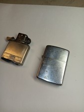 Original Vtg Old Zippo 3 Three Barrel Hinge Lighter Complete 14 Hole Inside RARE picture