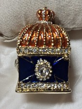 Trinket Box By Rucinni Enamel & Crystal Russian Style Crown W/Box picture
