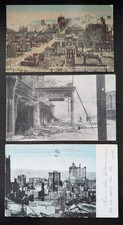 San Francisco Earthquake & Fire Disaster Chinatown Aerial View Set 3 Postcards picture