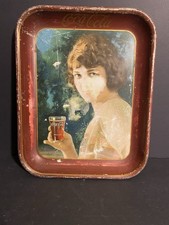 Antique Coca-Cola Girl Holding Glass Serving Tray American Art Works Original picture