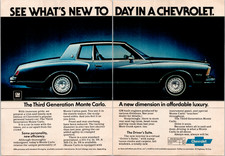 Chevrolet Monte Carlo 1978 1979 Vintage Original Magazine Ad Print Two Page picture