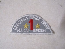MILITARY PATCH VINTAGE OLDER USMC MARINE SPECIAL SERVICE TROOP 1ST MARINE DIVISI picture