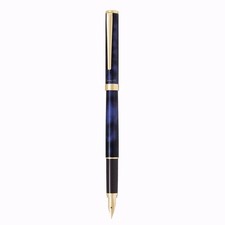 Pilot Cavalier Fountain Pen Marble Black Blue Fine Nib with Black Ink Cartridge picture