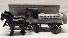ERTL 1991 Texaco Horse & Tanker Die Cast Metal Coin Bank Collector Series #8 IOB picture