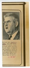 Vintage Retired General Curtis E LeMay Air Force Wire Press Photo TSPP7 picture