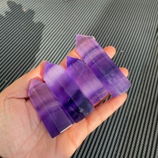 4pcs Natural purple fluorite quartz obelisk crystal wand point healing random picture