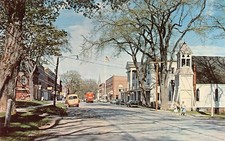 Thomaston ME Maine Main Street Esso Gas Station Fort Wharf Vtg Postcard A14 picture