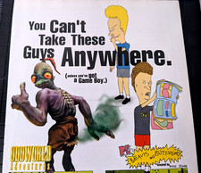 1998 Oddworld, Beavis & Butthead Game Boy Funny Ad Poster Vintage Promo Art picture
