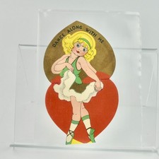 Vintage Valentine's Day Card Dance Along With Me Dancer picture
